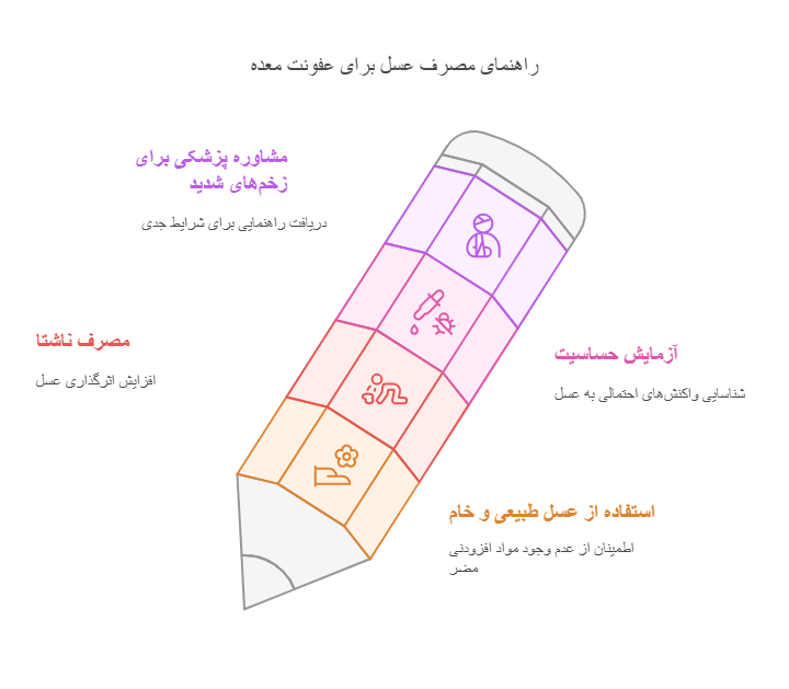 توصیه‌های ضروری برای مصرف عسل در درمان عفونت معده